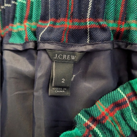 J. CREW Green Plaid Wool Mini Skirt / NWOT - Picture 5 of 7
